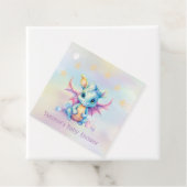 Pastel Schattige Dragon Meisje Baby shower Dank u Bedankjes Labels (In situ)