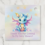 Pastel Schattige Dragon Meisje Baby shower Dank u Bedankjes Labels (Achterkant)