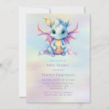 Pastel Schattige Dragon Meisje Baby shower