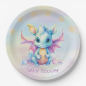 Pastel Schattige Dragon Meisje Baby shower Papieren Bordje