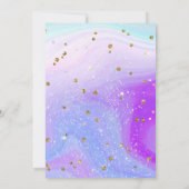 Pastel Schattige Eenhoorn Meisje 1e Verjaardag Kaart (Achterkant)