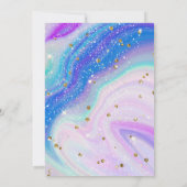 Pastel Schattige Eenhoorn Meisje 4e Verjaardag Kaart (Achterkant)