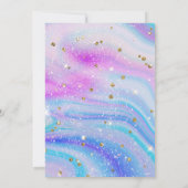 Pastel Schattige Eenhoorn Meisje 5e Verjaardag Kaart (Achterkant)