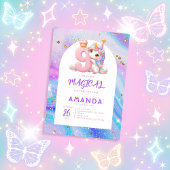 Pastel Schattige Eenhoorn Meisje 9e Verjaardag Uit Kaart