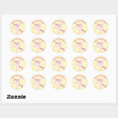 Pastel Schattige eenhoorn Verjaardagsfeest Ronde Sticker (Vel)