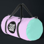 Pastel Schattige | Gepersonaliseerde zakelijke Log Plunjezak<br><div class="desc">Klassieke pastel roze blauw en lavendel paarse | Gepersonaliseerde Corporate Logo en Tekst Modern Business Gedrukte Duffle Bag</div>