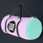 Pastel Schattige | Gepersonaliseerde zakelijke Log Plunjezak<br><div class="desc">Klassieke pastel roze blauw en lavendel paarse | Gepersonaliseerde Corporate Logo en Tekst Modern Business Gedrukte Duffle Bag</div>