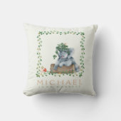 Pastel schattige groene bladreuzenhamster kussen (Voorkant)