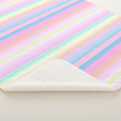 Pastel schattige kleuren gestreept sherpa deken (3/4)
