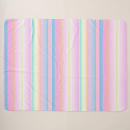 Pastel schattige kleuren gestreept sherpa deken
