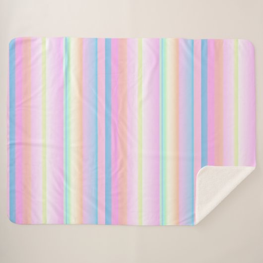 Pastel schattige kleuren gestreept sherpa deken (Voorkant (horizontaal))