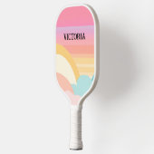 Pastel Schattige Patroon Modern Stijlvol Hippie Pickleball Paddle (Links)