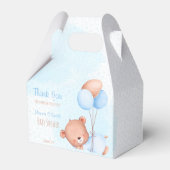 Pastel schattige tederbeer met baby shower van bal bedankdoosjes (Voorkant Zijde)