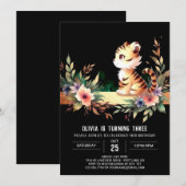 Pastel Schattige Tijger Verjaardag Kaart (Voorkant / Achterkant)