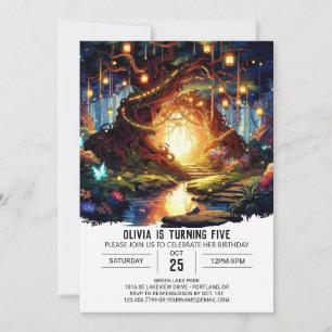 Pastel Schattige Woodland Digitale Verjaardag Kaart