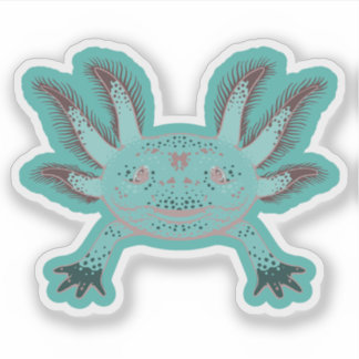 Pastel Schattigee Axolotl Vinyl Stickers