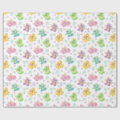 Pastel Schattigee draken en diamanten Cadeaupapier (Vlak)