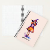 Pastel Schattigee heks meisje - Halloween esthetie Notitieboek (Binnen)