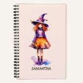 Pastel Schattigee heks meisje - Halloween esthetie Notitieboek (Voorkant)
