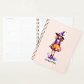 Pastel Schattigee heks meisje - Halloween esthetie Planner (Display)