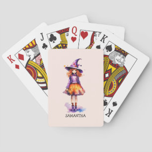 Pastel Schattigee heks meisje - Halloween esthetie Pokerkaarten