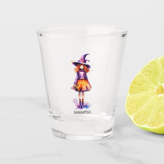Pastel Schattigee heks meisje - Halloween esthetie Shot Glas (Voorkant)