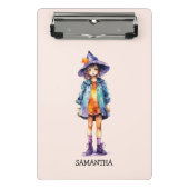 Pastel Schattigee heks meisje Halloween esthetiek Mini Klembord (Voorkant)