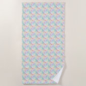 Pastel schelp en oceaan thema strandlaken (Voorkant)