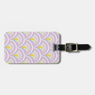 Pastel Schelp Patroon Bagagelabel