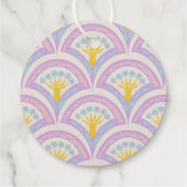 Pastel Schelp Patroon Bedankjes Labels (Achterkant)