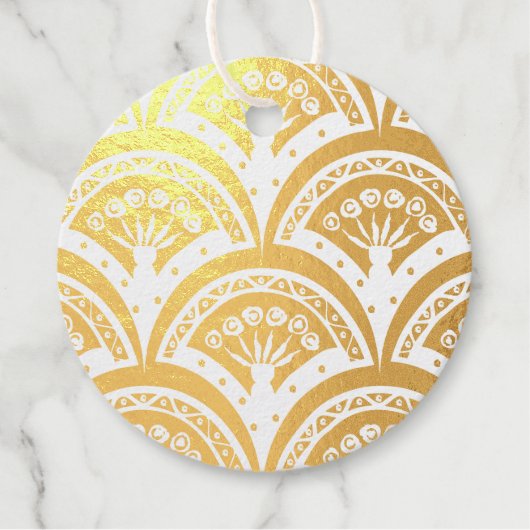 Pastel Schelp Patroon Bedankjes Labels (Voorkant)