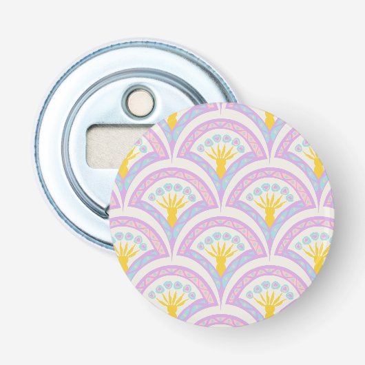 Pastel Schelp Patroon Button Flesopener (Voorkant)