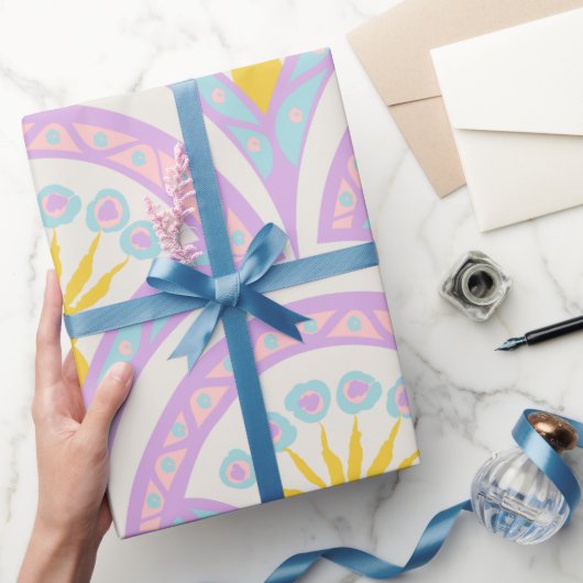 Pastel Schelp Patroon Cadeaupapier (Geschenken)
