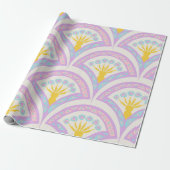 Pastel Schelp Patroon Cadeaupapier (Uitgerold)