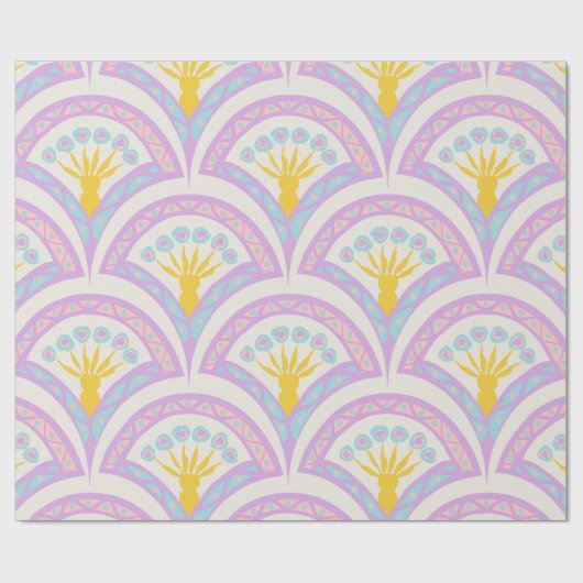 Pastel Schelp Patroon Cadeaupapier (Vlak)