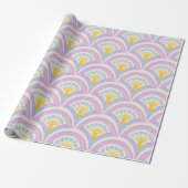 Pastel Schelp Patroon Cadeaupapier (Uitgerold)