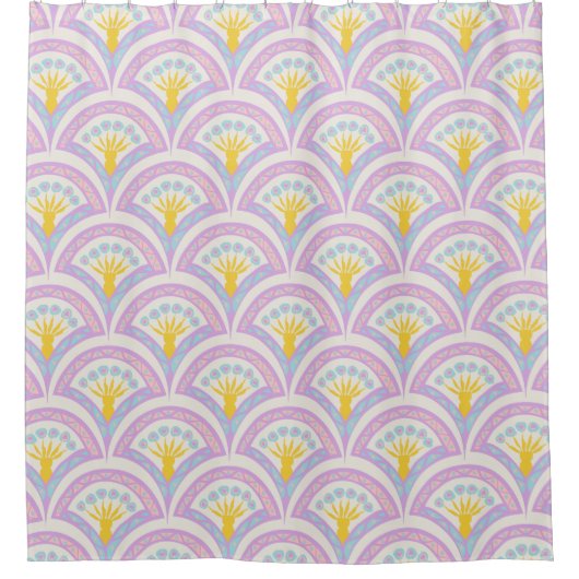 Pastel Schelp Patroon Douchegordijn (Voorkant)