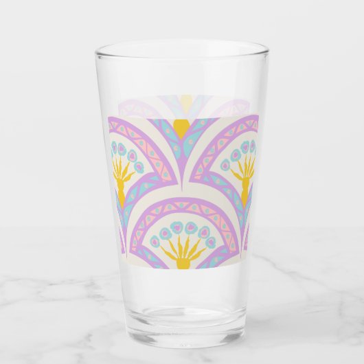 Pastel Schelp Patroon Glas (Voorkant)