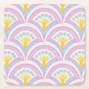 Pastel Schelp Patroon Kartonnen Onderzetters