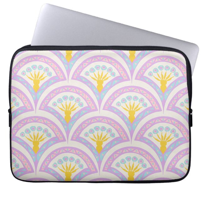 Pastel Schelp Patroon Laptop Sleeve (Voorkant)