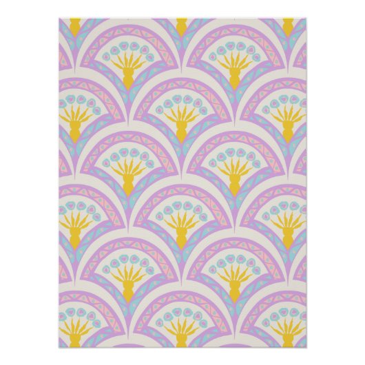 Pastel Schelp Patroon Perfect Poster (Voorkant)