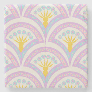 Pastel Schelp Patroon Stenen Onderzetter