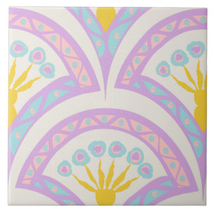 Pastel Schelp Patroon Tegeltje