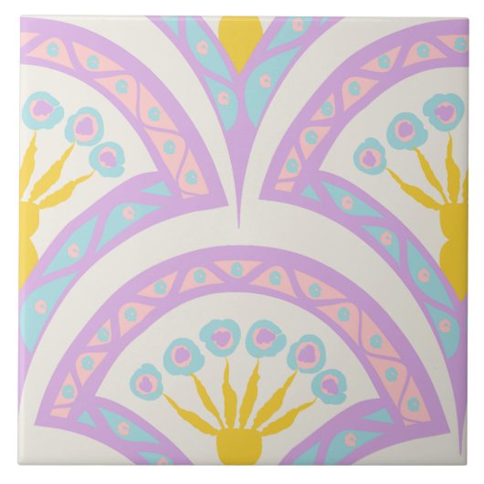 Pastel Schelp Patroon Tegeltje (Voorkant)