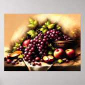 Pastel schets fruit stilleven poster (Voorkant)
