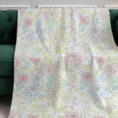 Pastel schets watercolor bloemmotief fleece deken