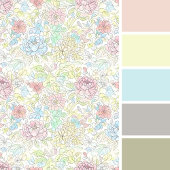 Pastel schets watercolor bloemmotief kussen