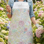 Pastel schets watercolor bloemmotief schort