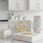 Pastel schets waterverf bloemmotief cadeaupapier