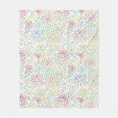 Pastel schets waterverf bloemmotief fleece deken (Voorkant)